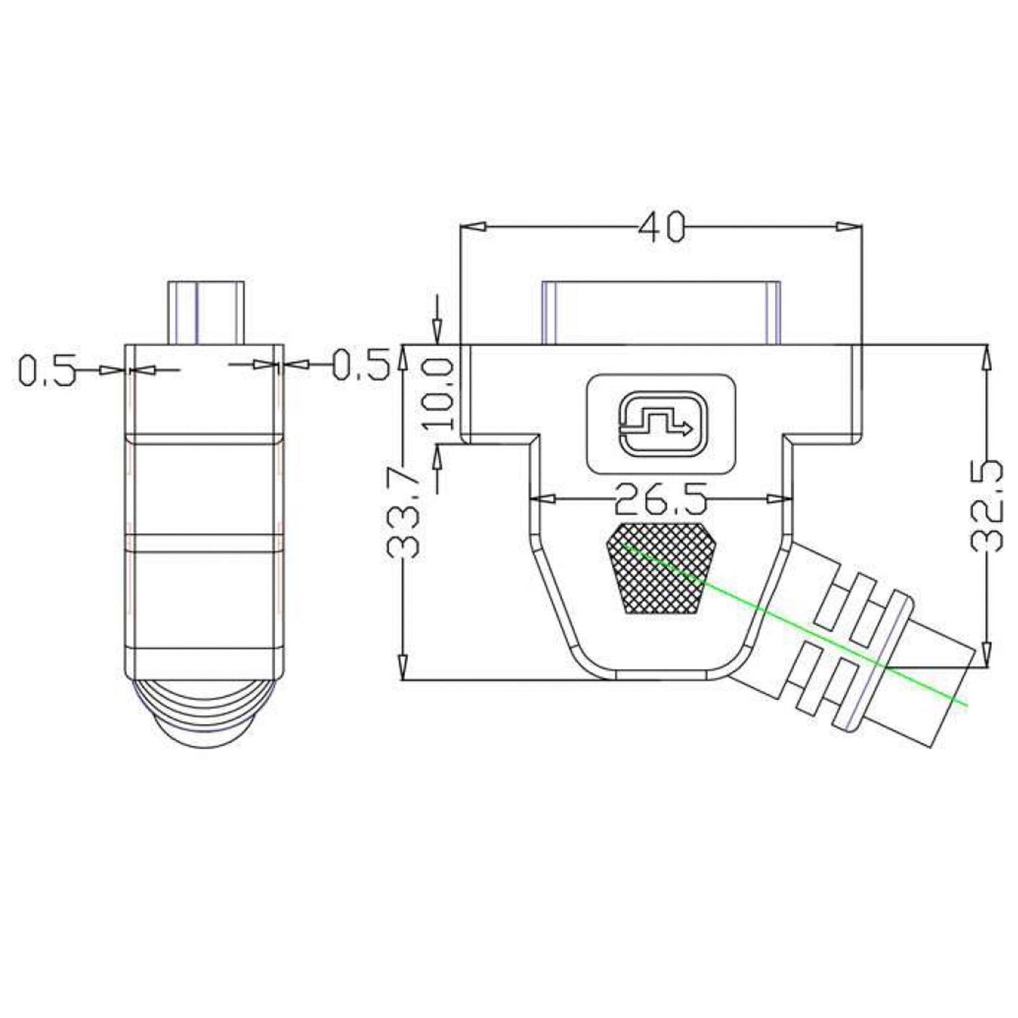 Lyndahl LKPK004 DVI-I adapter cable for front panel mounting (F angle/F) Length 0.2